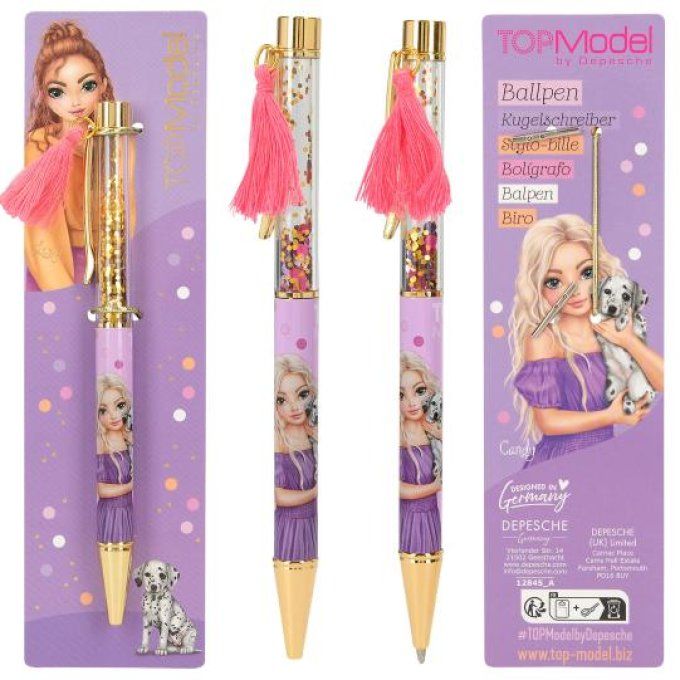 Stylo à bille avec confettis